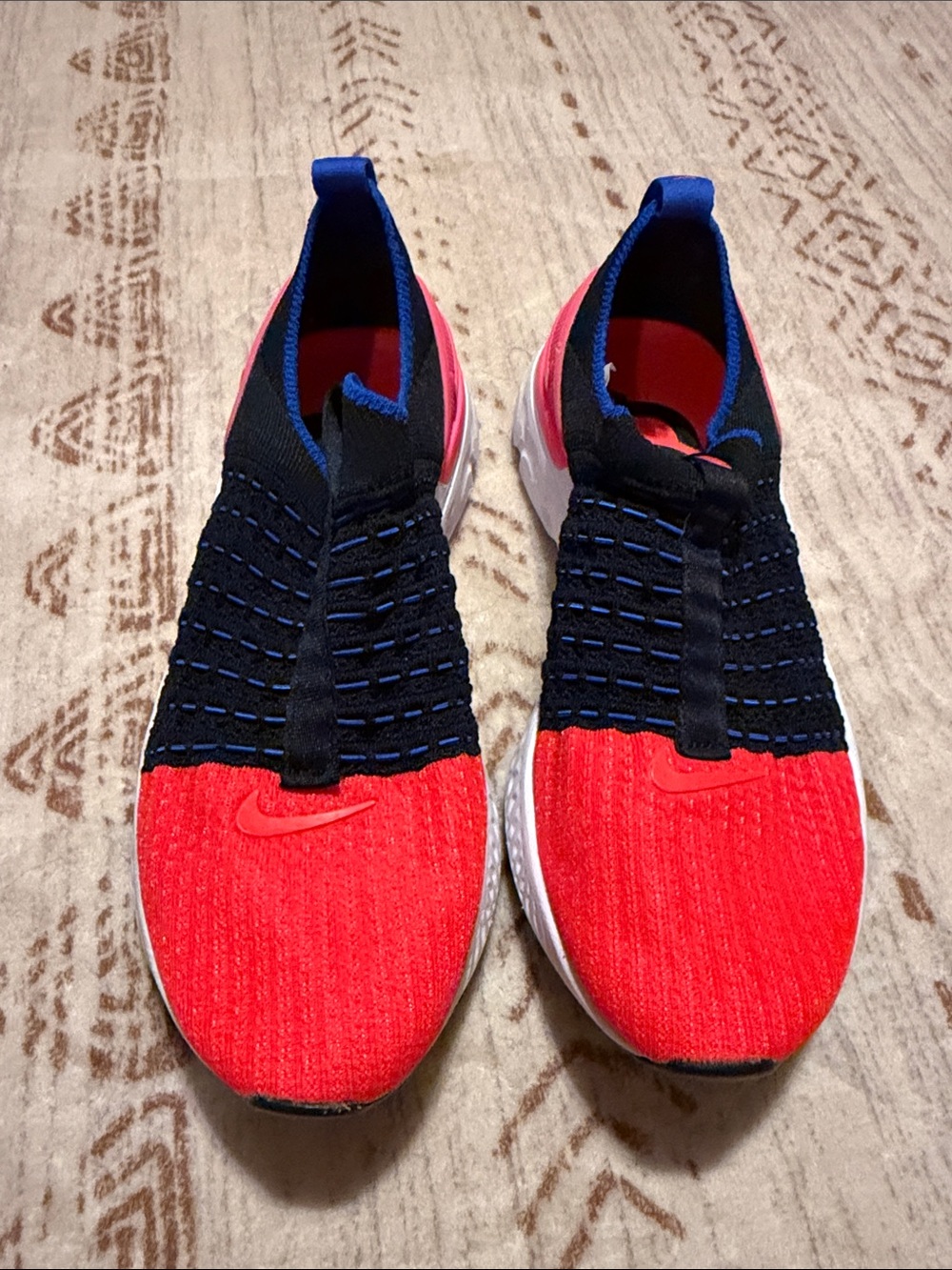Nike Kids Red, Black & Blue Slip-On Sneakers